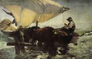 Joaquin Sorolla Y Bastida Return from Fishing Towing the Bark France oil painting artist